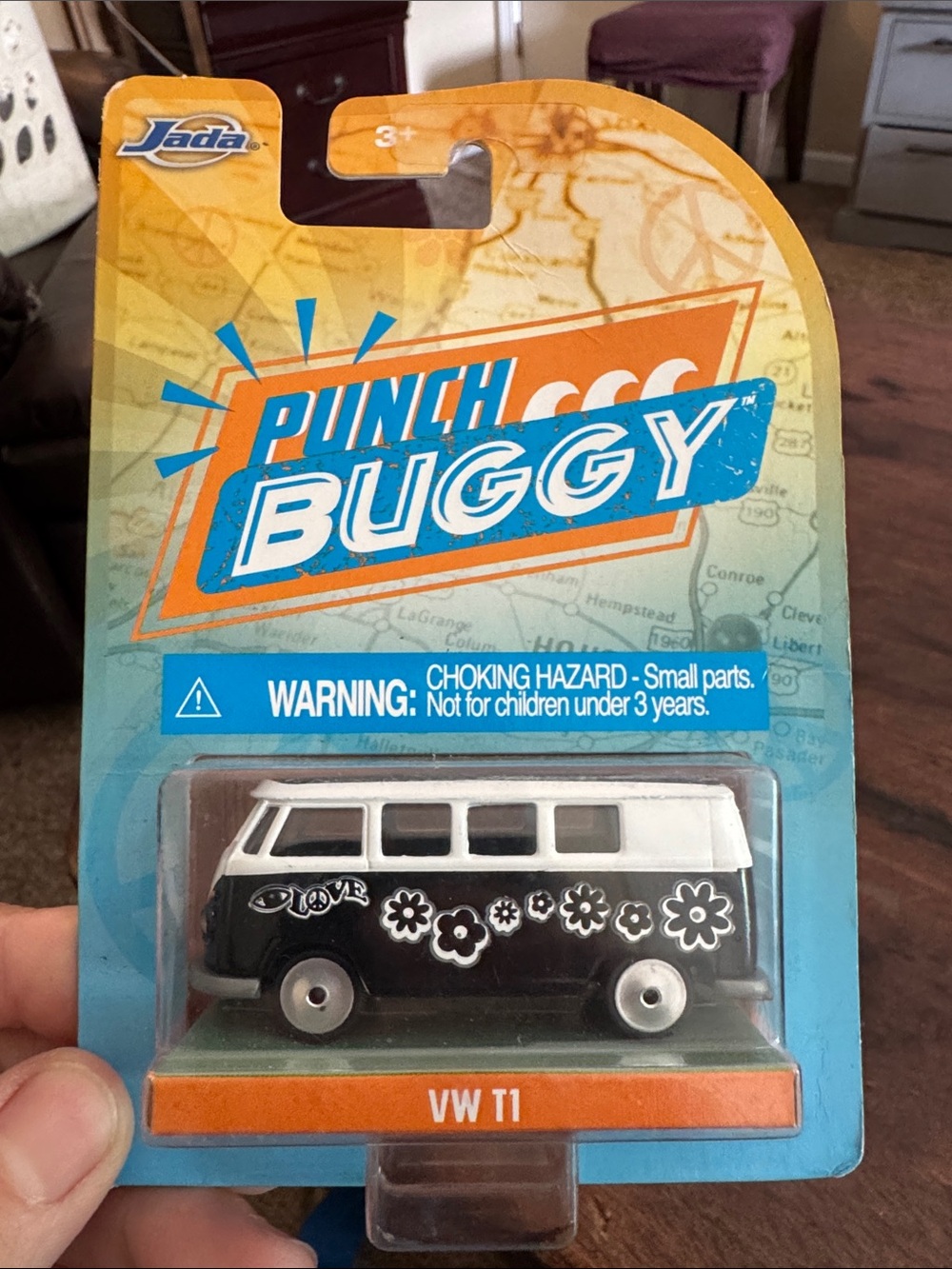 NIB Jada Punch Buggy VW T1 Toy Van — Black & White